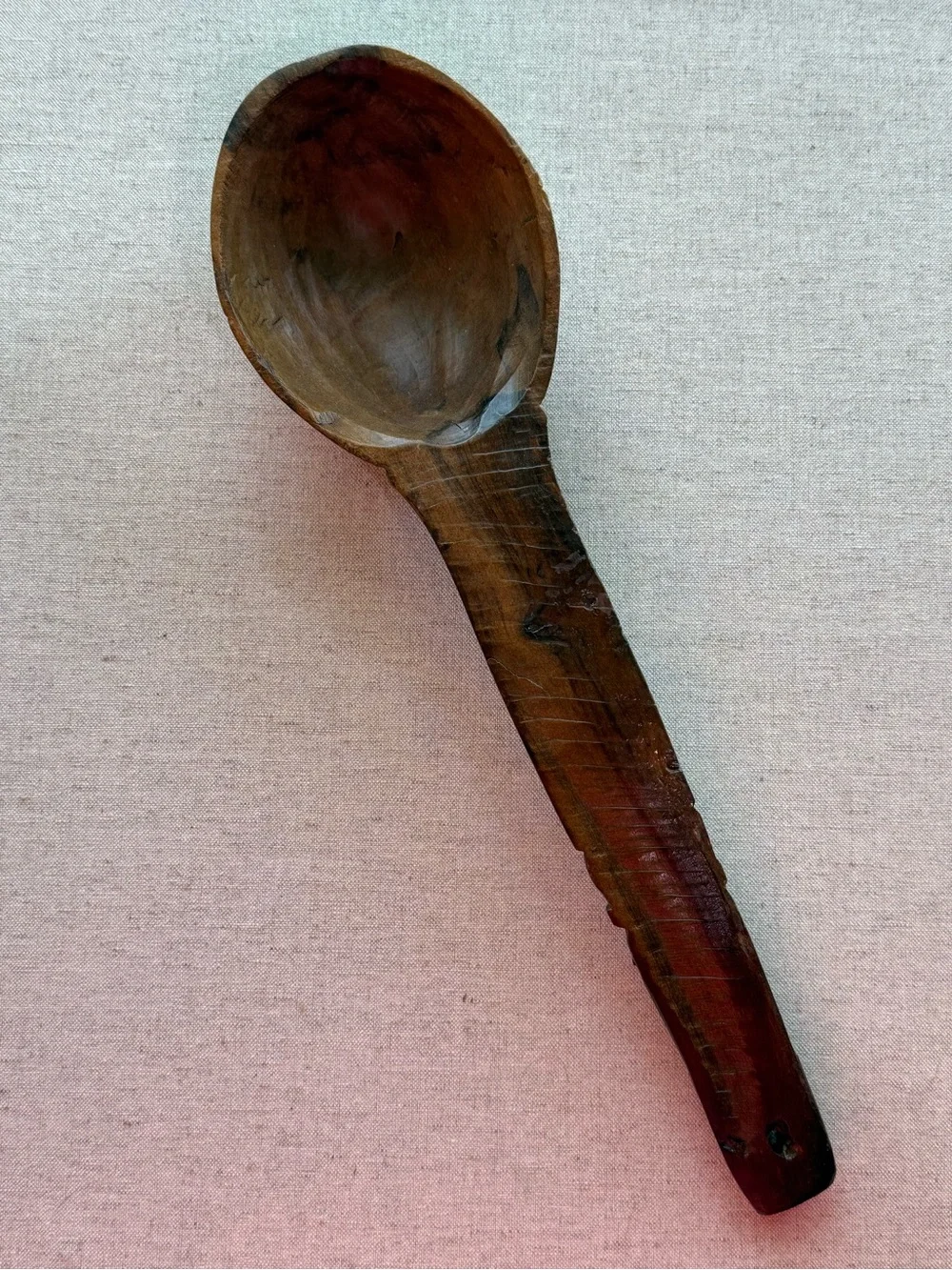 Vintage Hand-Carved Wooden Scoop Spoon Rustic Primitive Kitchen Decor